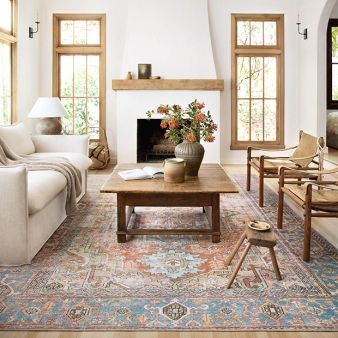 【60's Vintage rug】183×118cm　トルクメン族　アリホジャ loloi-terracotta-sky-farmhouse