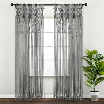 Macrame Textured Curtain Panel Set of 2