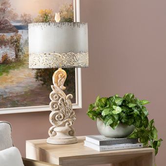 Carved Corinthian Table Lamp