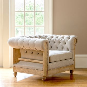 Casual Tufted Roll Arm Chair