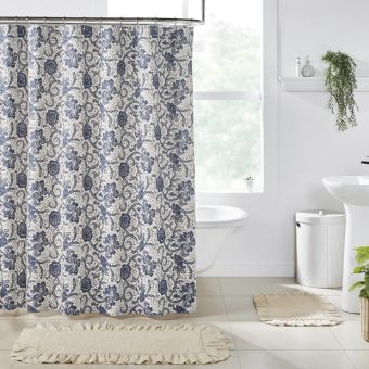 Country Chic Floral Pattern Shower Curtain