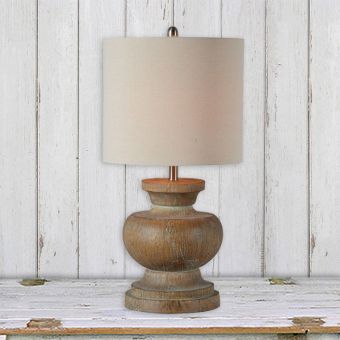 Distressed Base Country Table Lamp