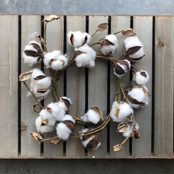 Simple Cotton Wreath Set of 2