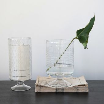 Footed Hurricane Vase 11 Inch