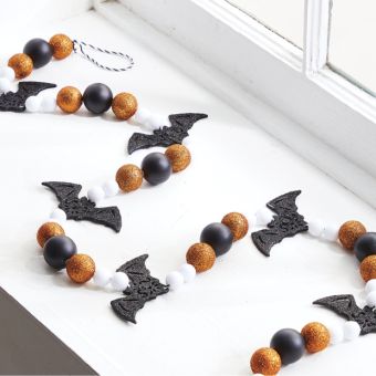 Halloween Bat And Glitter Ball Garland 