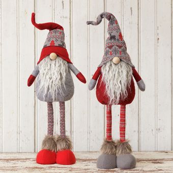 Long Legged Snow Lodge Gnome Figures Set of 2