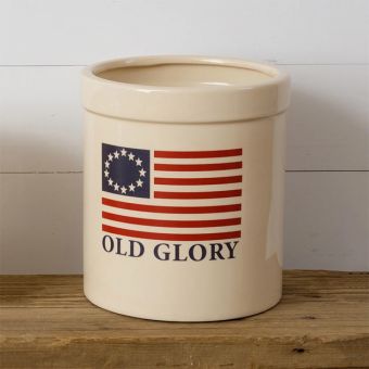 Old Glory Ceramic Crock 11 Inch