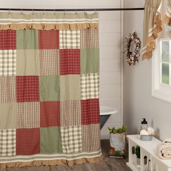 Prairie Farmhouse Patchwork Shower Curtain