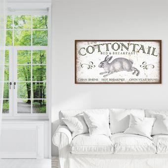 Rustic Cottontail Bed and Breakfast Canvas Sign