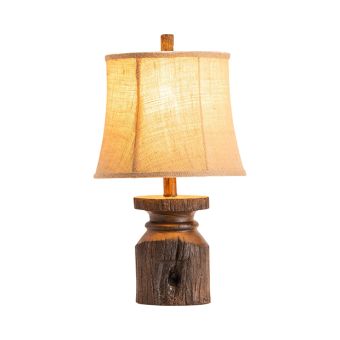 Rustic Fence Post Accent Lamp With Shade Set of 2