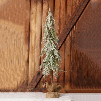 Snowy Tree with Burlap Wrapped Base 36 Inch
