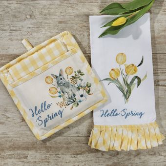 Spring Fever Floral Dish Towel and Pot Holder Set