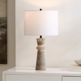Textured Travertine Table Lamp
