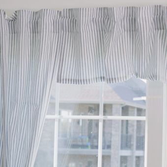 Ticking Stripe Tiered Curtain Valance 60x16