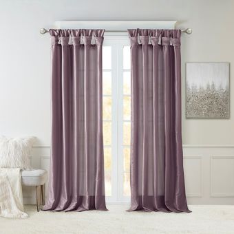 Twisted Tab Top Purple Curtain Panel 108 Inch