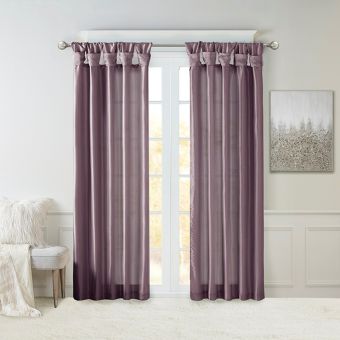 Twisted Tab Top Purple Curtain Panel 84 Inch
