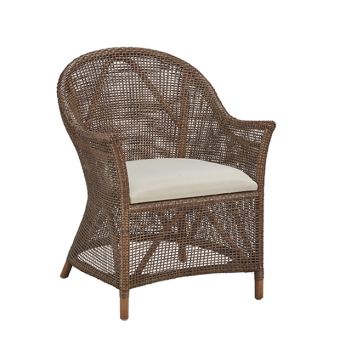 Wicker Weave Arm Chair With Removeable Cushion Set of 2
