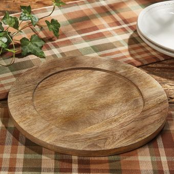 Wood Grain Round Charger Plate