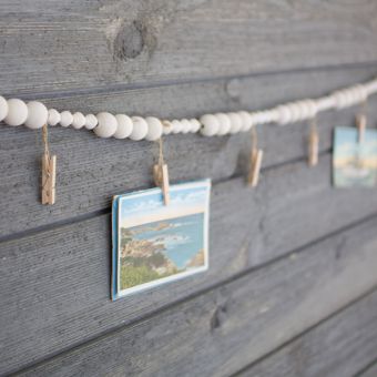 Wooden Bead With Clothespin Garland
