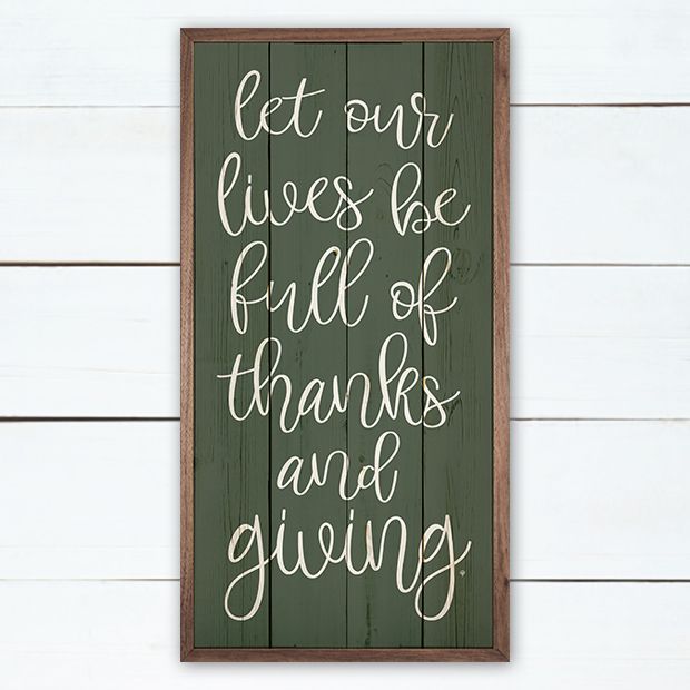 Thanks And Giving Green Wall Art | Antique Farmhouse
