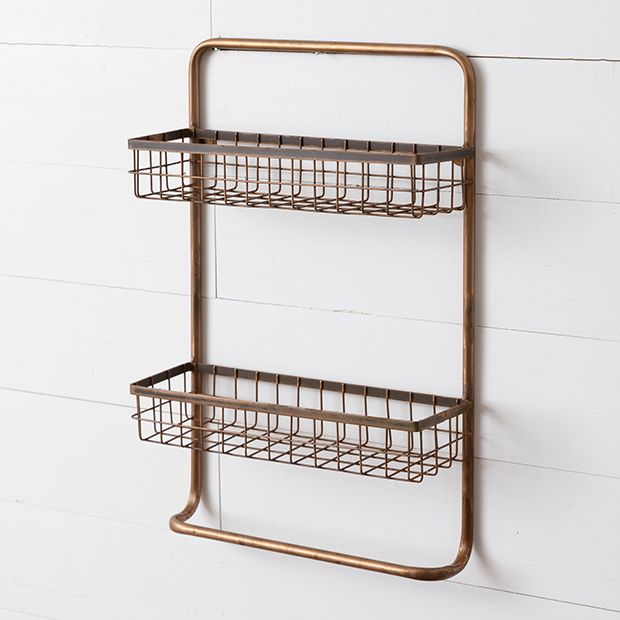 Bathroom Organizer 2 Tier Storage Basket Farmhouse Bathroom Decor