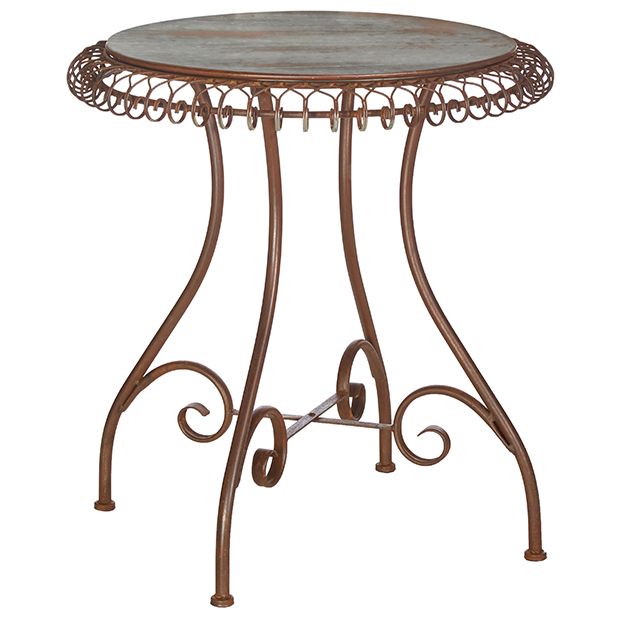 Iron Scroll Round Accent Table | Antique Farmhouse