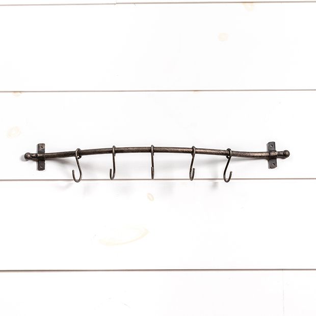 5 Hook Curved Metal Wall Rack