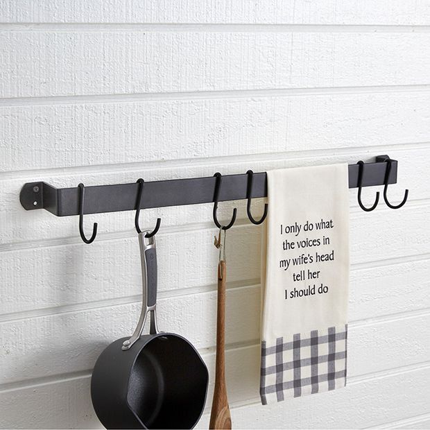 6 Hook Wall Mount Mug and Pot Rack