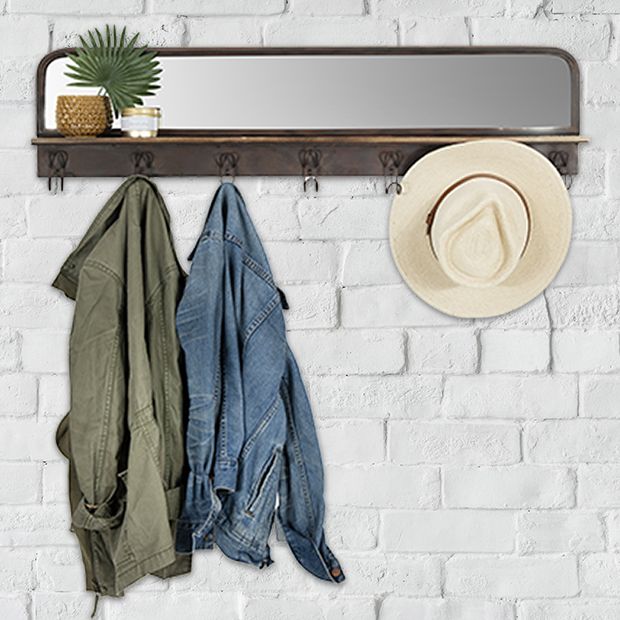 Hook rack clearance with mirror