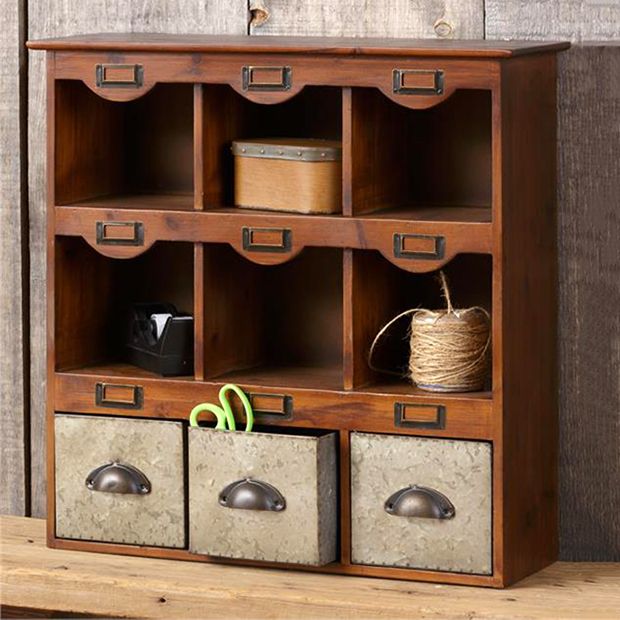 Rustic Cubby Shelf