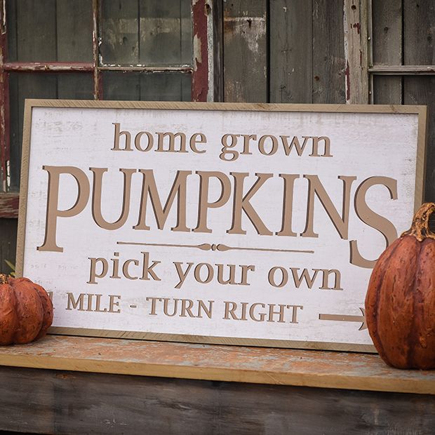 Home Grown Pumpkins Sign | Antique Farmhouse