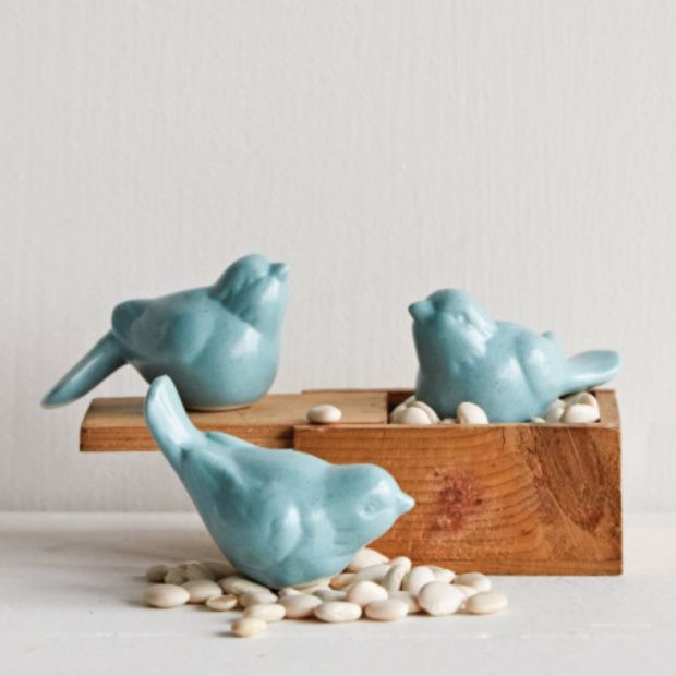 metal bird figurine home decor accent set of 3