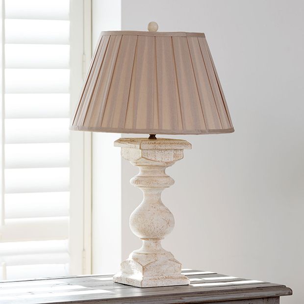 Antique White Barade Table Lamp, Antique White Candlestick Table Lamp