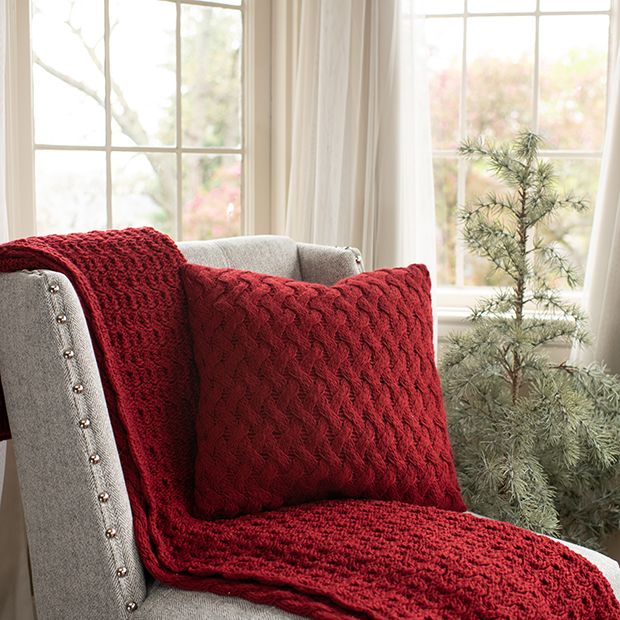 Basket with blanket and pillow deals