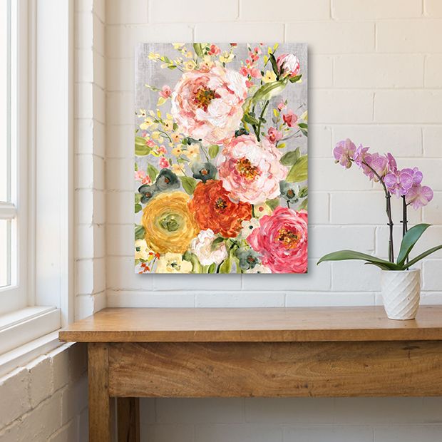 Beautiful Bright Floral Wall Art | Antique Farmhouse