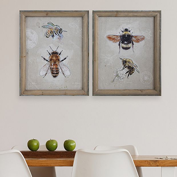 Decorative Honeybees Wall Art - Large