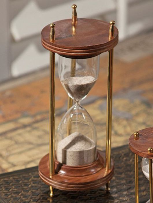 Wood and Brass Hourglass | Antique Farmhouse