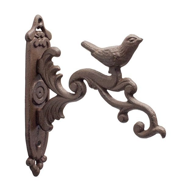 AB4501 Cast Iron Curl Hook with Bird - The Birdhouse Nature Store
