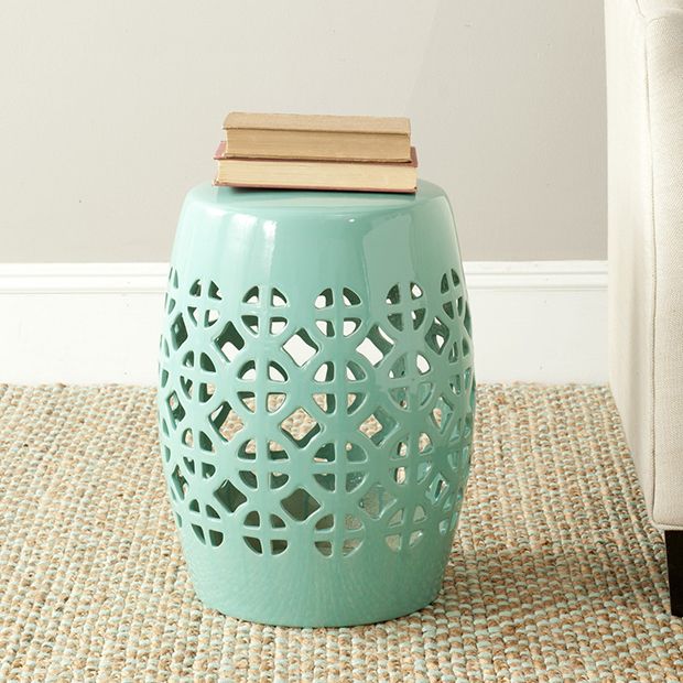 Teal shop ceramic stool