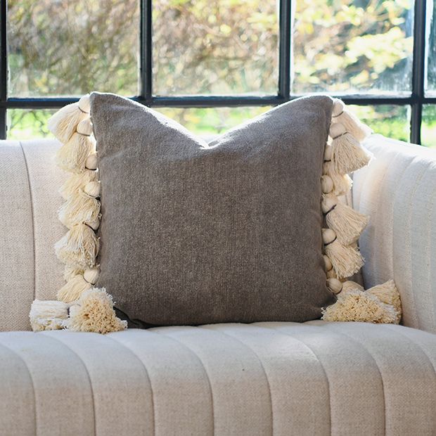 Tassels Cotton Throw Pillow