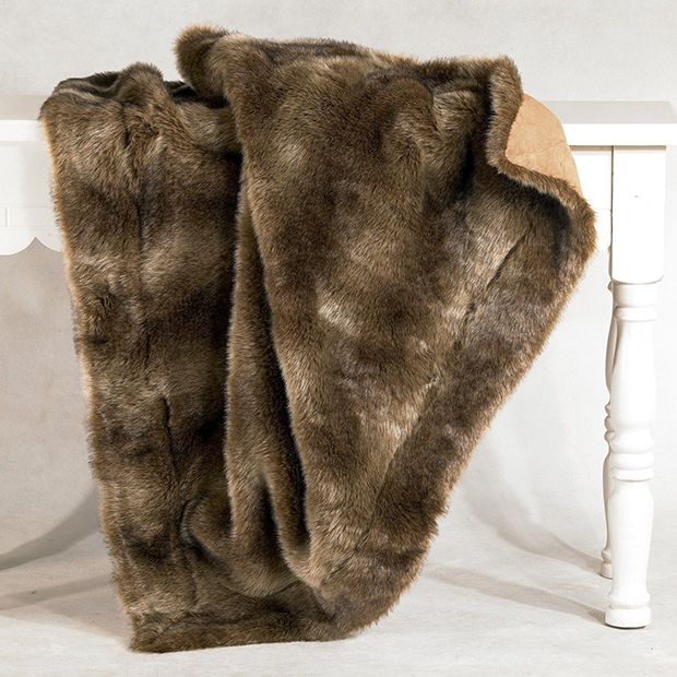 Wolf fur blanket sales