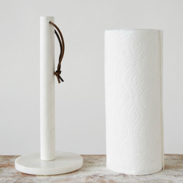 White Farmhouse Paper Towel Holder