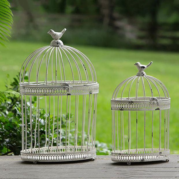 Decorative Metal Bird Cage Set of 2