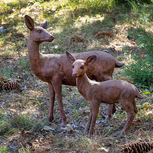 G.DeBrekht 32 in. Woodsy Deer scenic Free-Standing Garden Decor