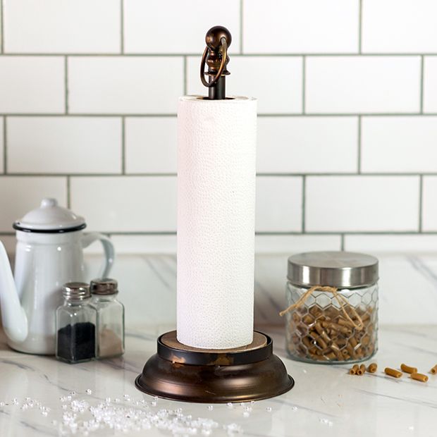 Distressed Paper Towel Holder Antique Farmhouse