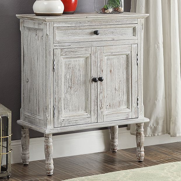 Farmhouse accent shop cabinet with drawers