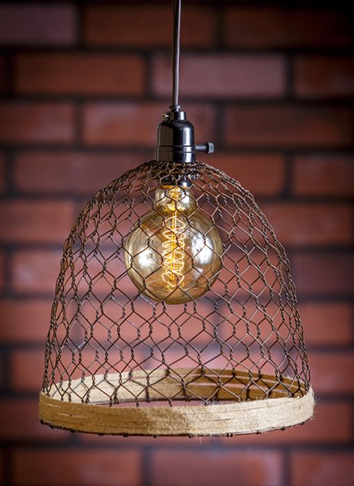 Chicken wire on sale dome pendant light