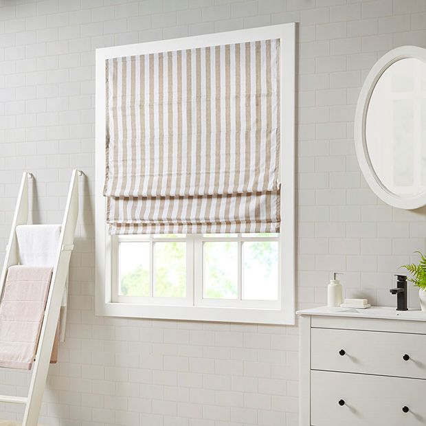 Striped sales roman shades