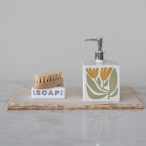 Antique Farmhouse Soap Dispenser with Sponge Holder