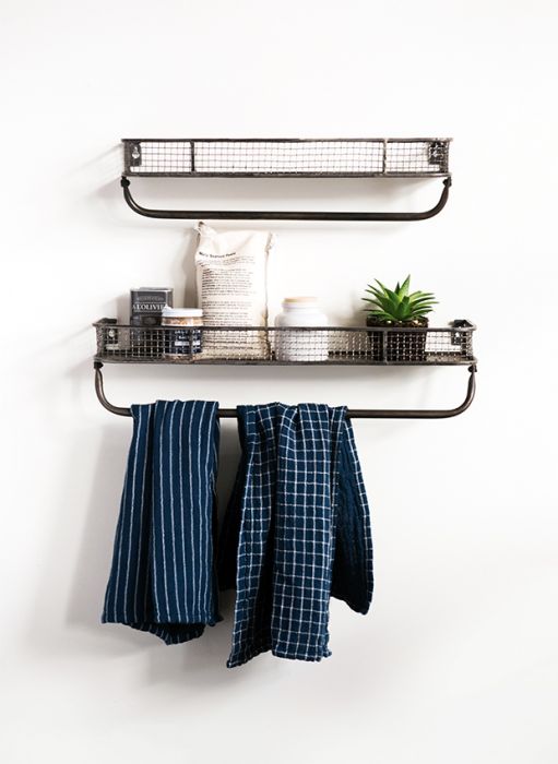 Wall shelves with towel bar 2025